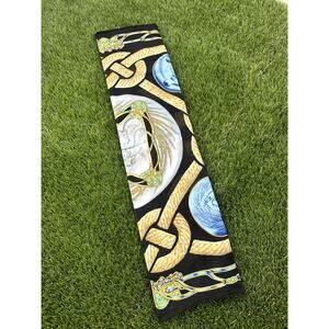 LALIQUE PARIS Silk Scarf "Le Baiser" The Kiss Black Cobalt Blue 85cm NIB Auth